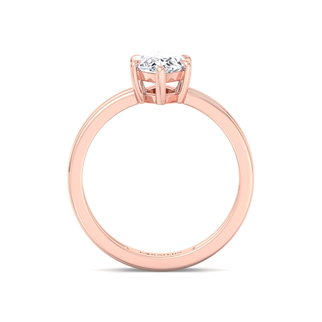 RG Marquise Cut Lab Grown Diamond with Double Band Ring standing view
