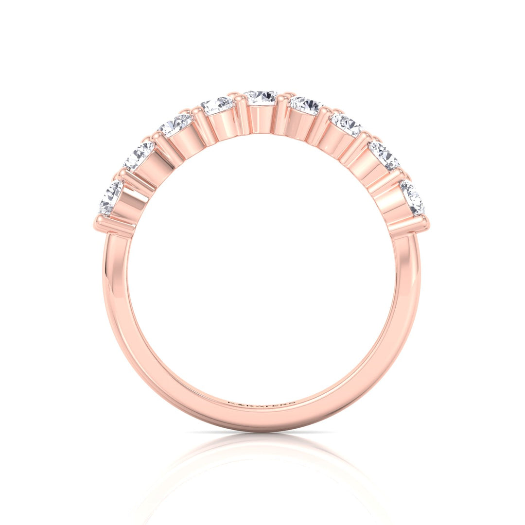 RG Round Cut Curved Lab Grown Diamond Eternity Band 3