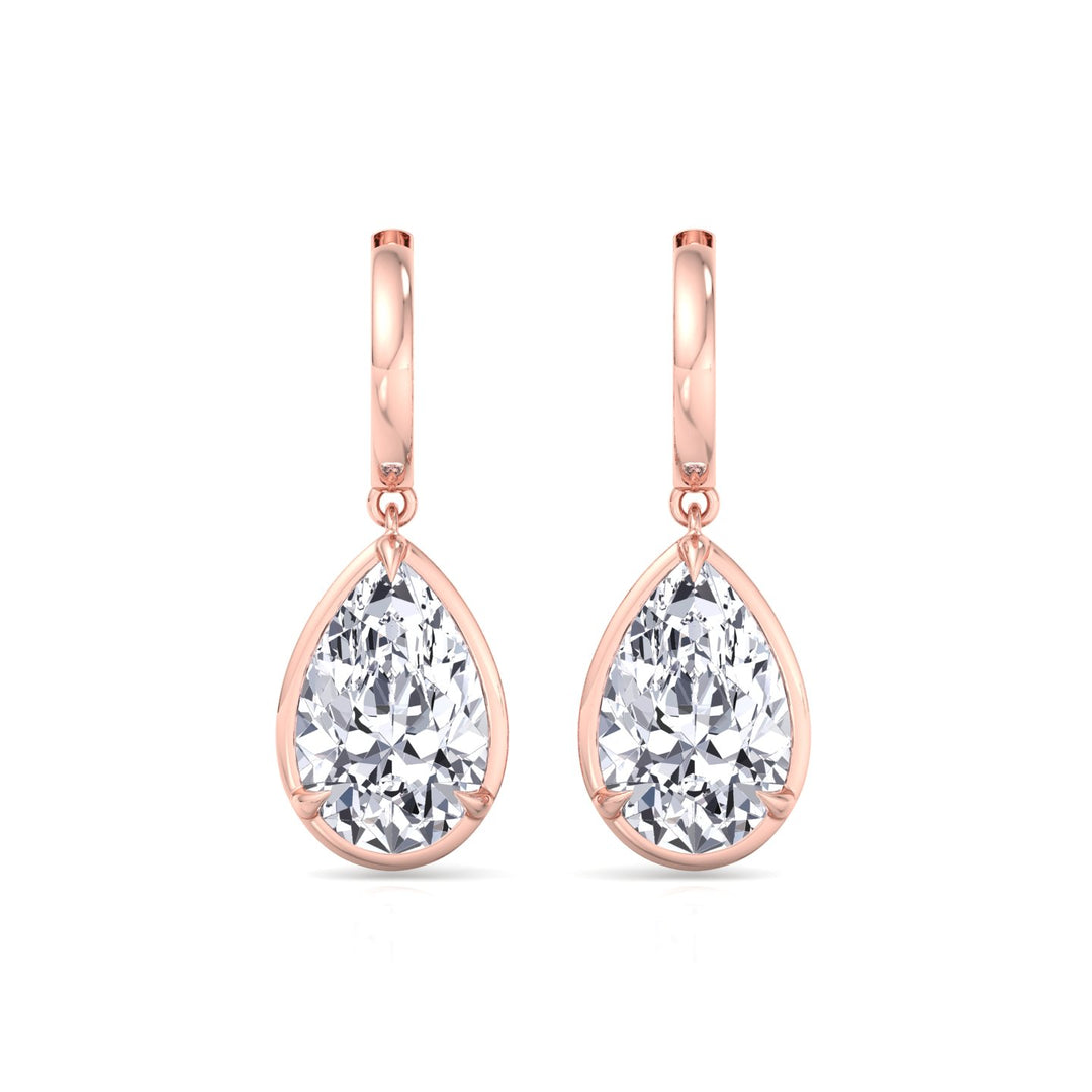 Pear Shape Lab Grown Diamond Drop Earrings RG