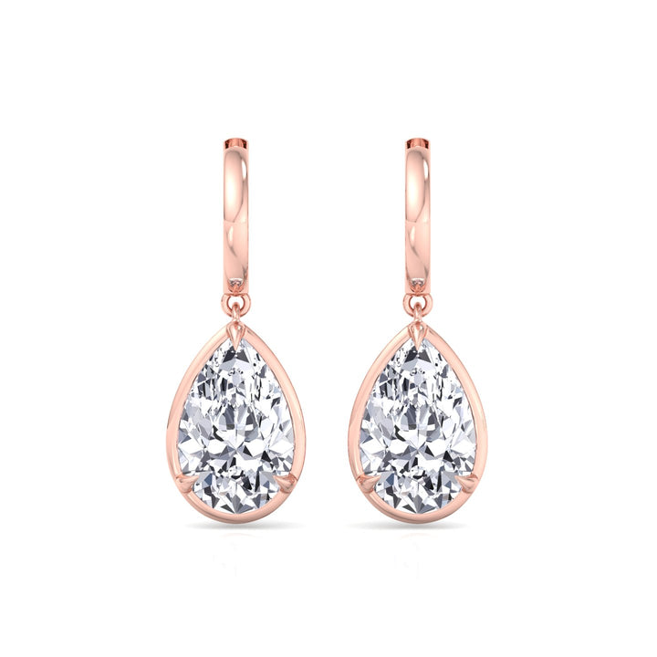 Pear Shape Lab Grown Diamond Drop Earrings RG