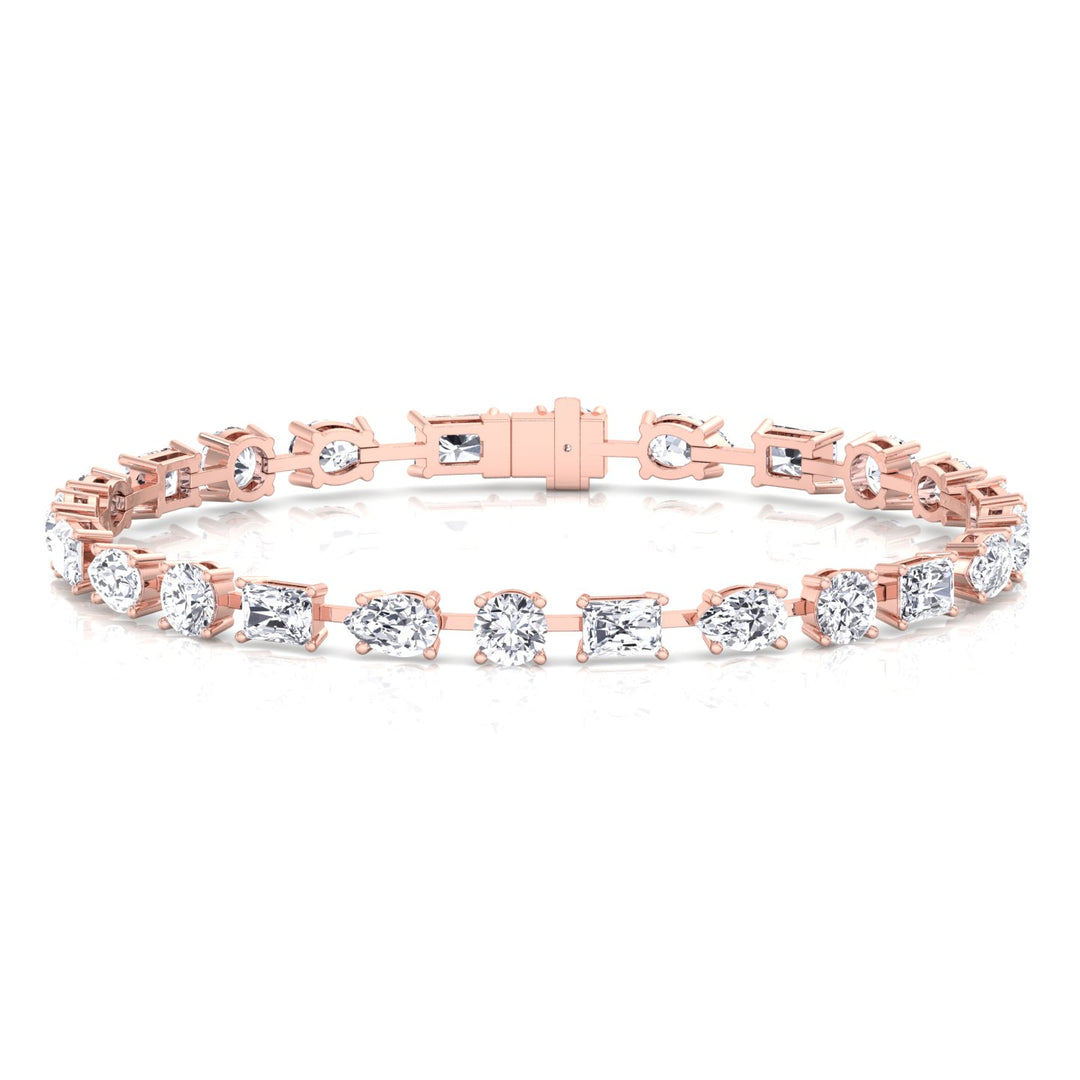 Round, Emerald & Pear Shape Lab-Grown Diamond Tennis Bracelet RG 