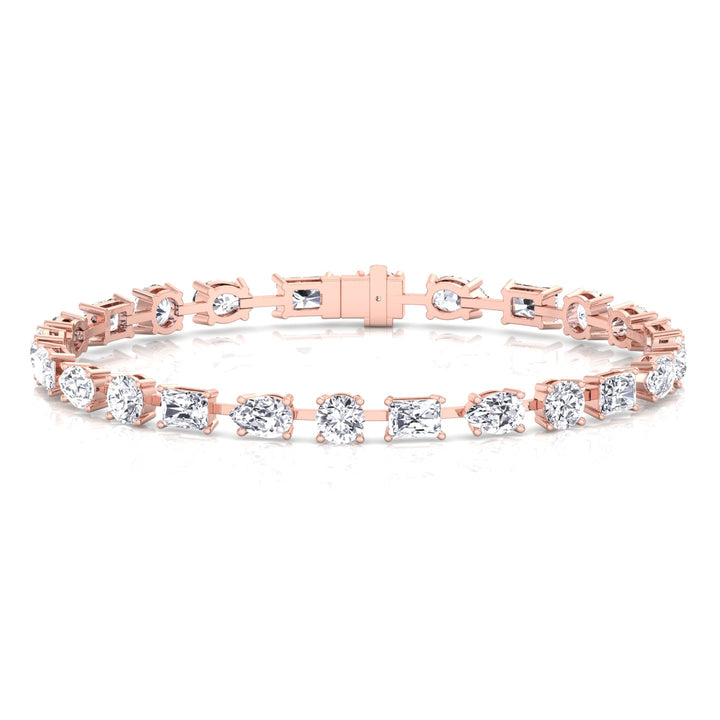 Round, Emerald & Pear Shape Lab-Grown Diamond Tennis Bracelet RG 