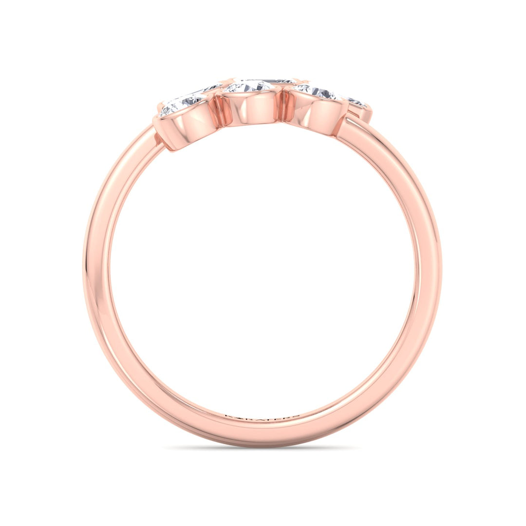 Round & Emerald Shape Wrap Around Lab-Grown Diamond Eternity Band RG 4