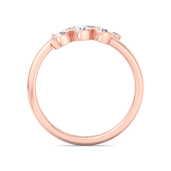 Round & Emerald Shape Wrap Around Lab-Grown Diamond Eternity Band RG 4