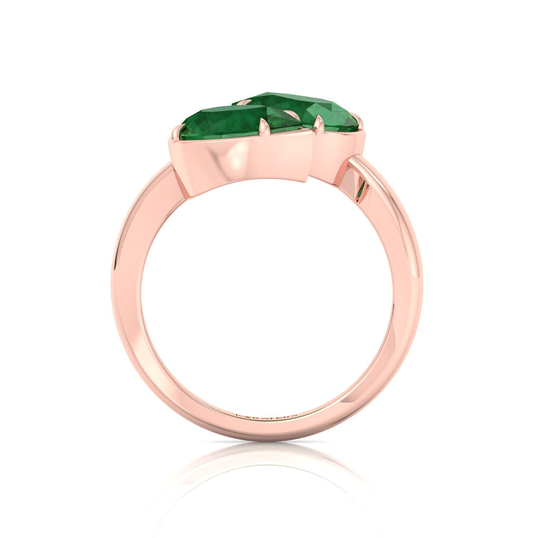Pear Shape Green Emerald  Lab Grown Diamond Wrap Ring RG4