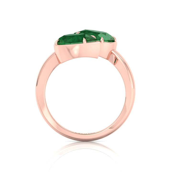 Pear Shape Green Emerald  Lab Grown Diamond Wrap Ring RG4
