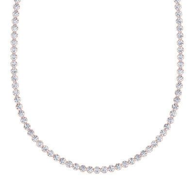 Illusion Set Round Shape Lab Grown Diamond Tennis Necklace