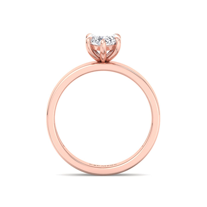 Marquise Shape Lab Grown Diamond Engagement Ring with Wide Band Rose Gold