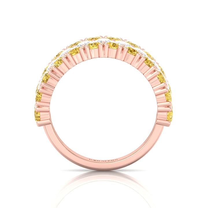 Pear Shape Fancy Yellow and Marquise Lab-Grown Diamond Cocktail Ring  RG 4