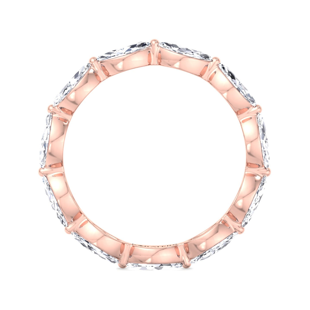 East West Marquise Shape Lab Grown Diamond Eternity Band Rose Gold 