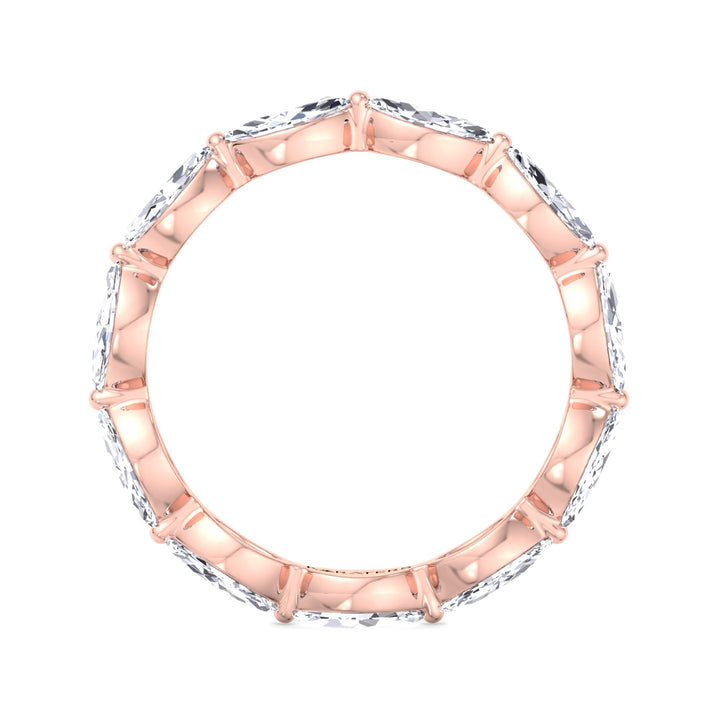 East West Marquise Shape Lab Grown Diamond Eternity Band Rose Gold 