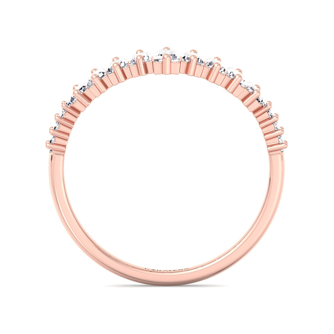 Baguette Lab Grown Diamond Wedding Band Rose Gold