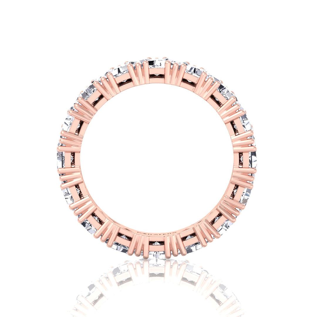 Trillion Cut Lab Grown Diamond Eternity Band Rose Gold
