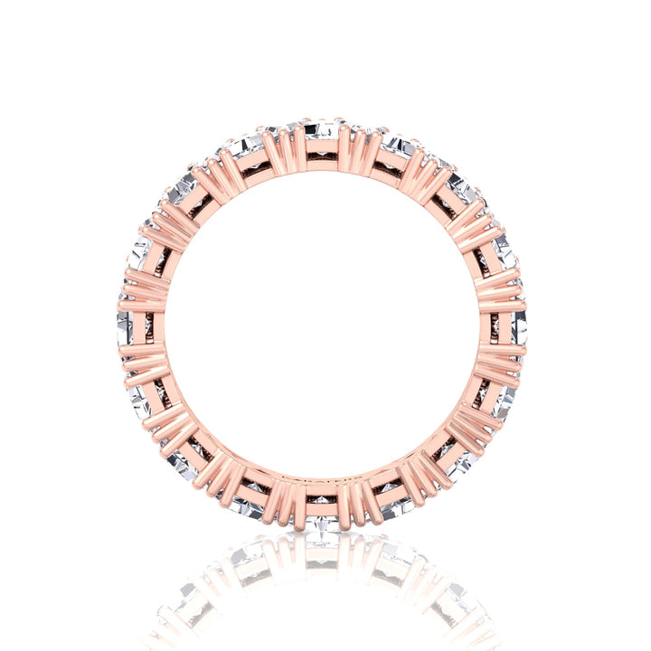 Trillion Cut Lab Grown Diamond Eternity Band Rose Gold