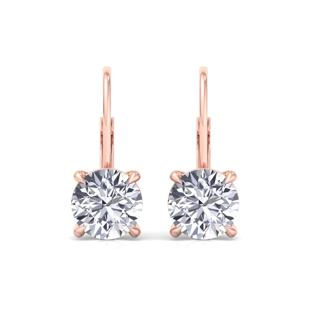 Round Shape Lab Grown Diamond Drop Earrings RG