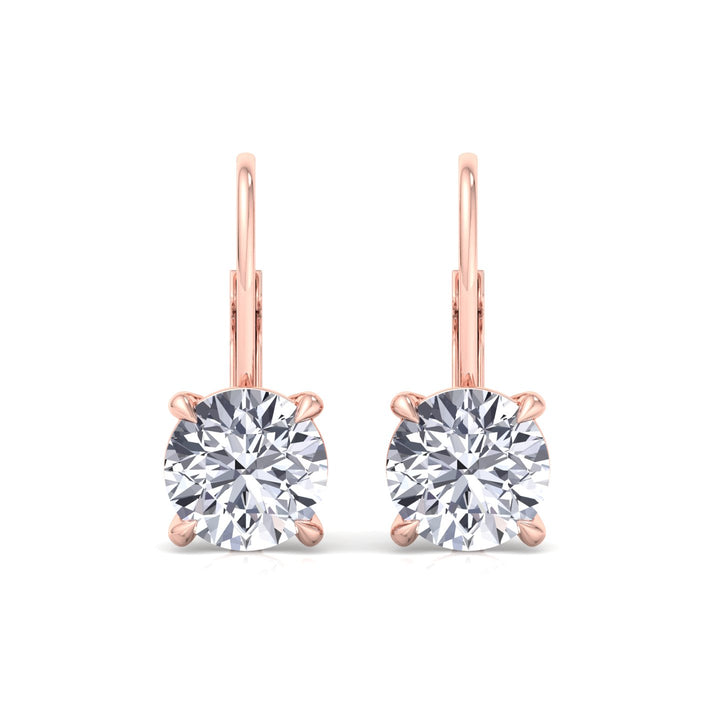 Round Shape Lab Grown Diamond Drop Earrings RG