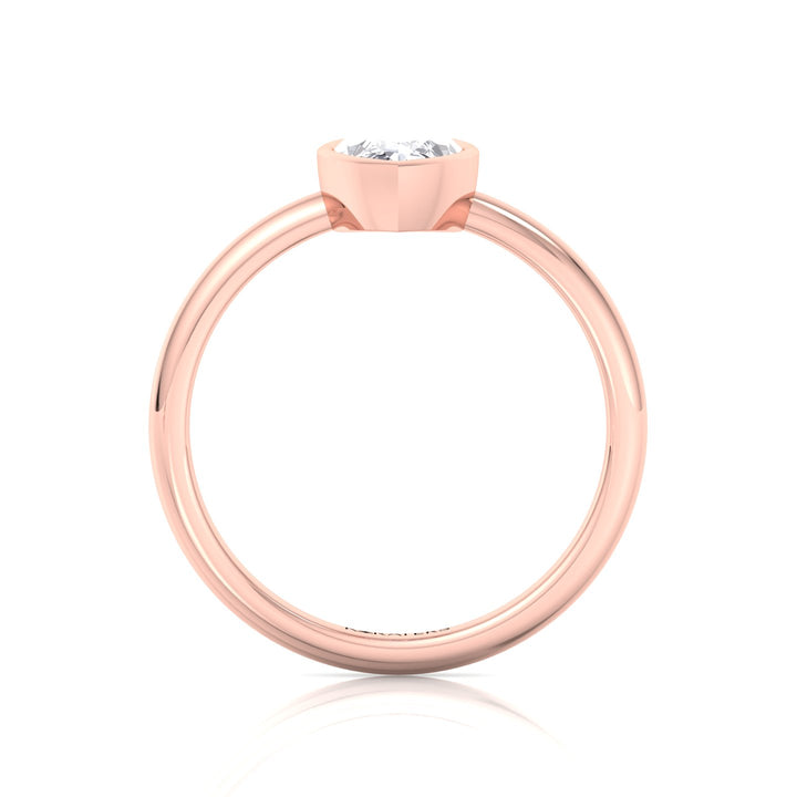 Bezel Set Marquise Shape Lab-Grown Diamond Engagement Ring