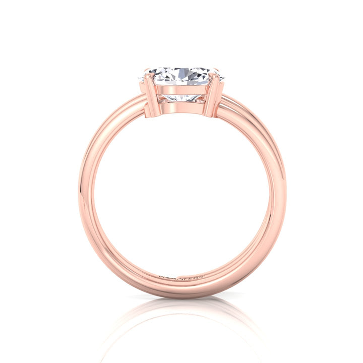 WG Oval Shape Spiral Lab Grown Diamond Ring 4