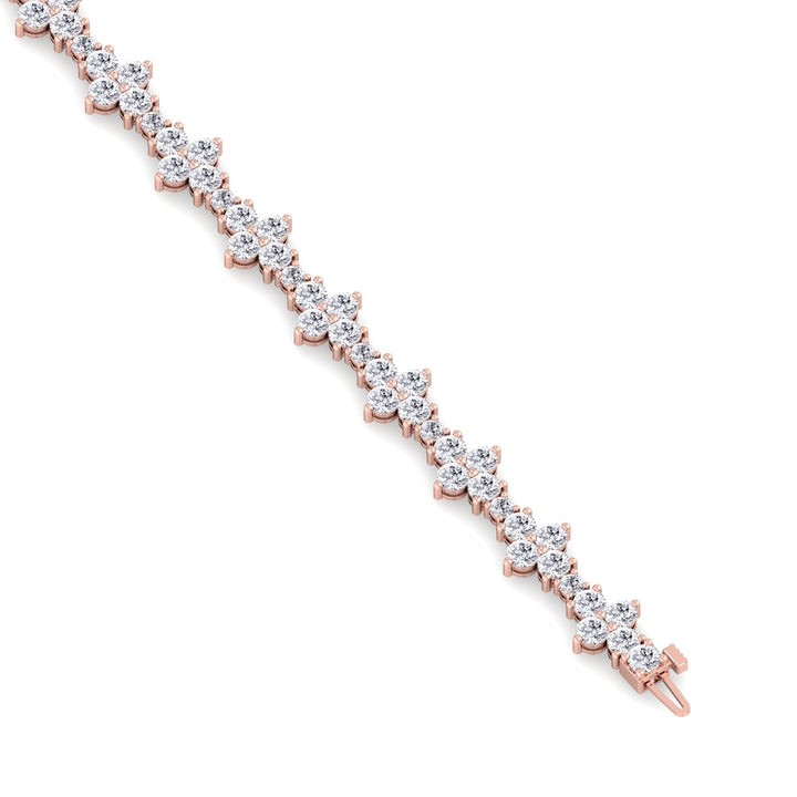Round Floral Lab Grown Diamond Tennis Bracelet RG 4