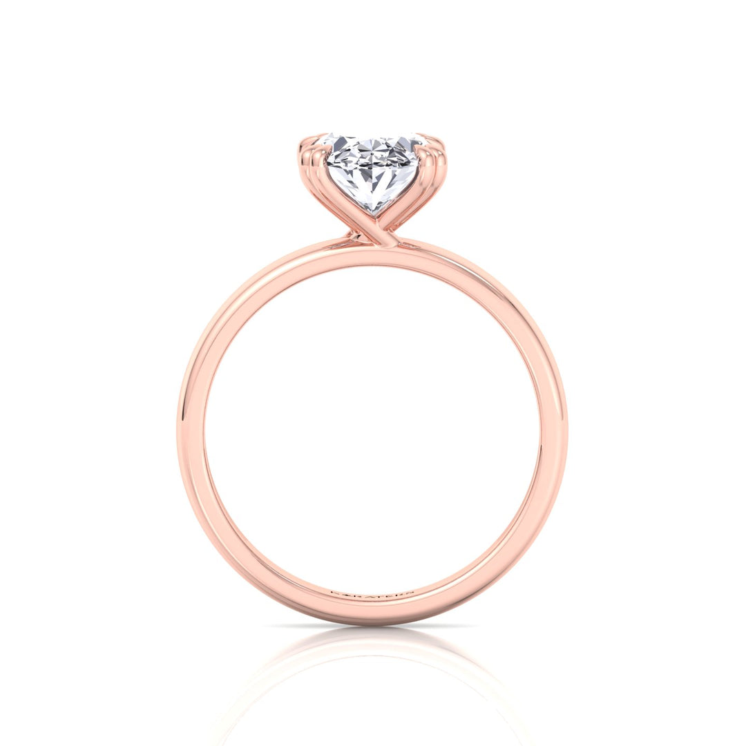 RG Oval Shape Double Claw Prong Lab Grown Diamond Ring 4