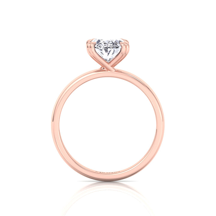 RG Oval Shape Double Claw Prong Lab Grown Diamond Ring 4