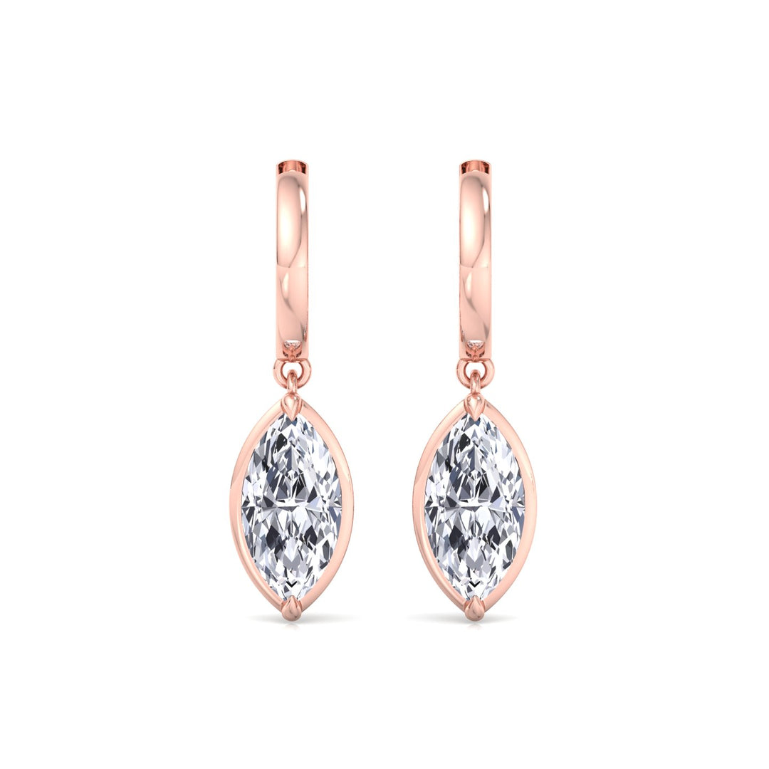 Marquise Shape Lab Grown Diamond Dangle Earrings RG