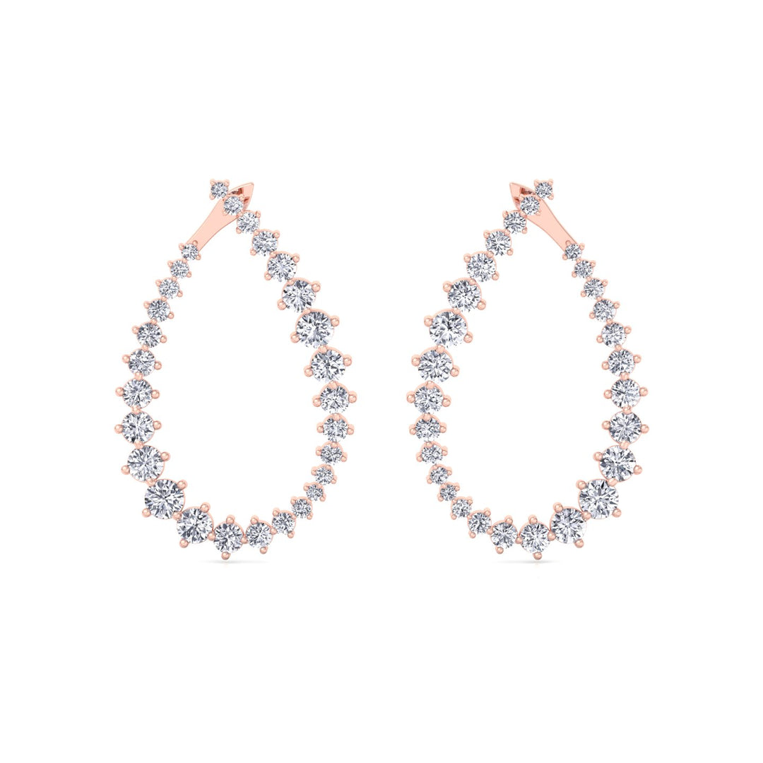 Round Teardrop Shape Lab-Grown Diamond Earrings RG 2