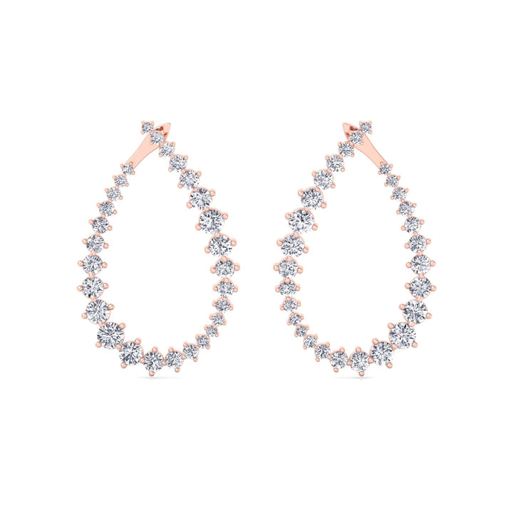 Round Teardrop Shape Lab-Grown Diamond Earrings RG 2