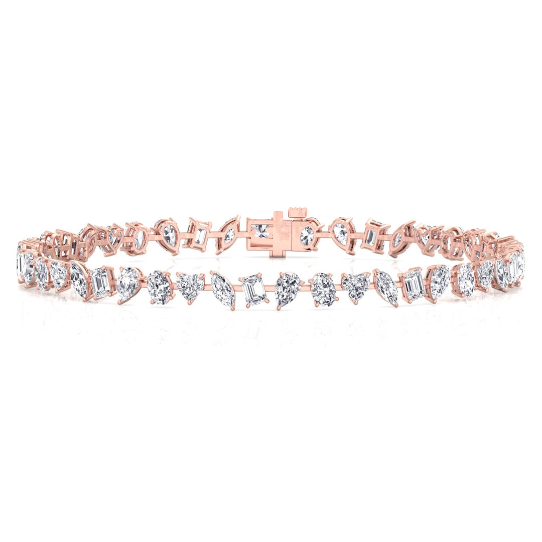 Multi Stone Lab Grown Diamond Tennis Bracelet Rose Gold 18K