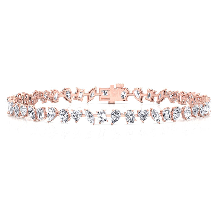 Multi Stone Lab Grown Diamond Tennis Bracelet Rose Gold 18K