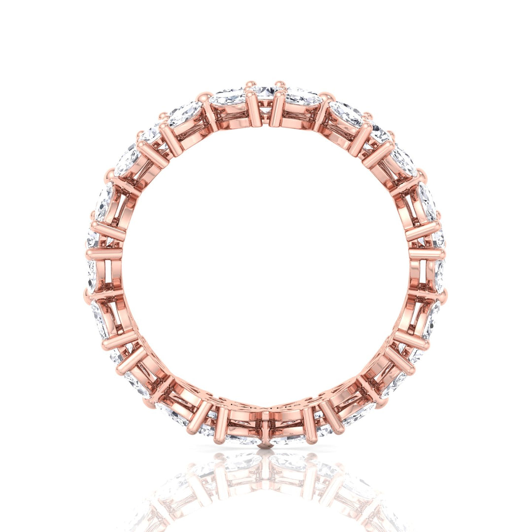 Marquise and Round Shape Lab Grown Diamond Eternity Band Rose Gold