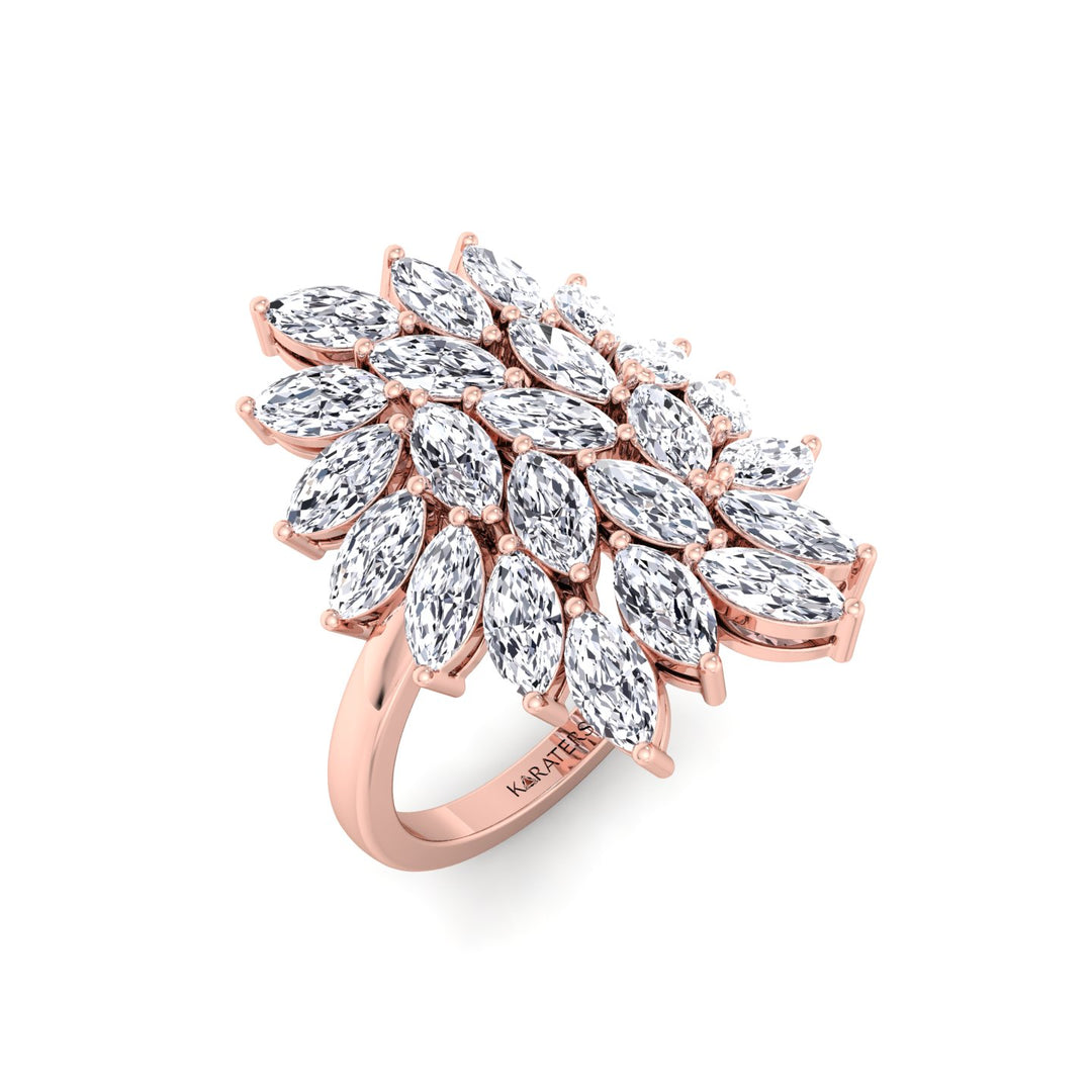 Marquise Cut Cluster Lab Grown Diamond Ring  RG