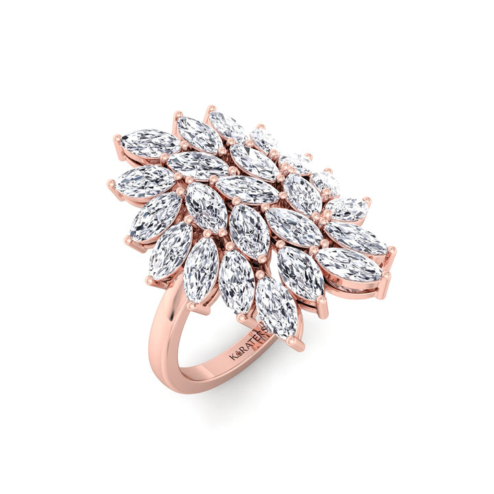 Marquise Cut Cluster Lab Grown Diamond Ring  RG