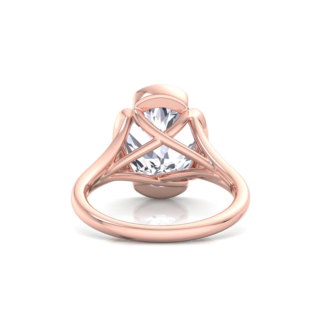Oval Shape Lab-Grown Diamond Split Band Engagement Ring RG 4