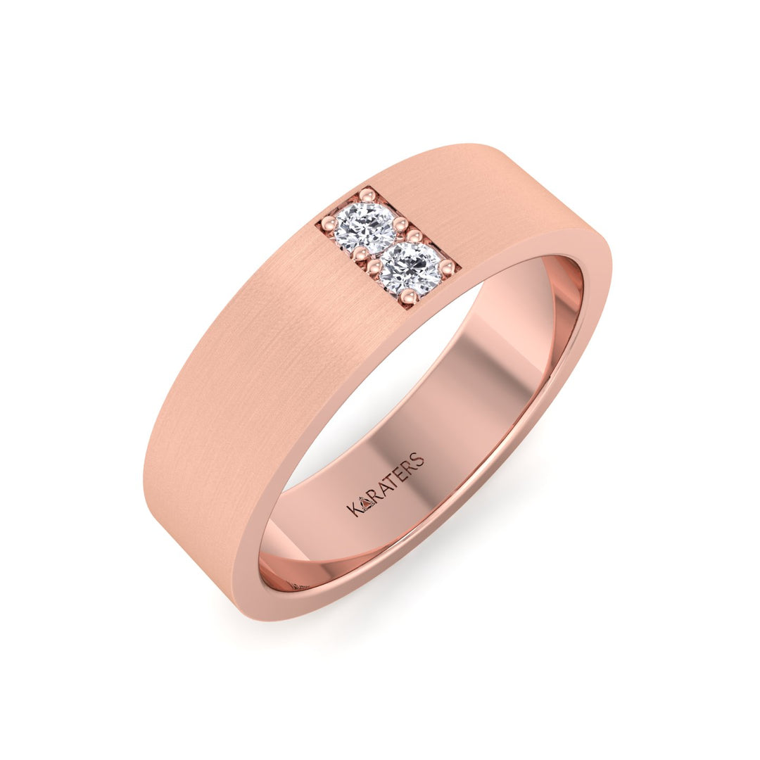 6mm Men's Lab-Grown Diamond Band Rose Gold 18K