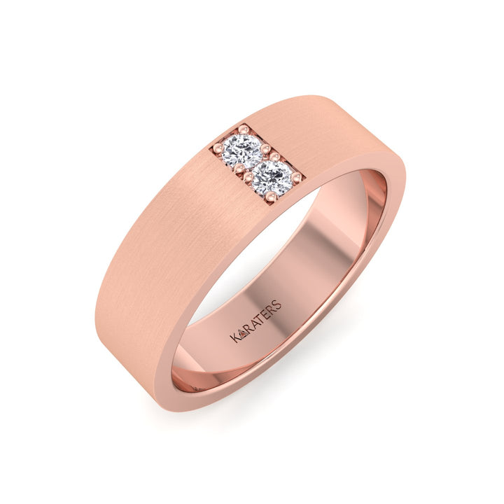 6mm Men's Lab-Grown Diamond Band Rose Gold 18K