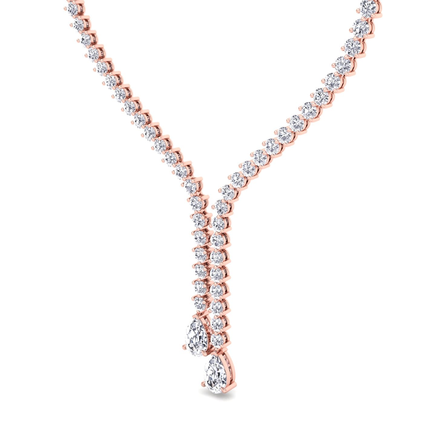 18CT Pear Shape Lab Grown Diamond Lariat Necklace