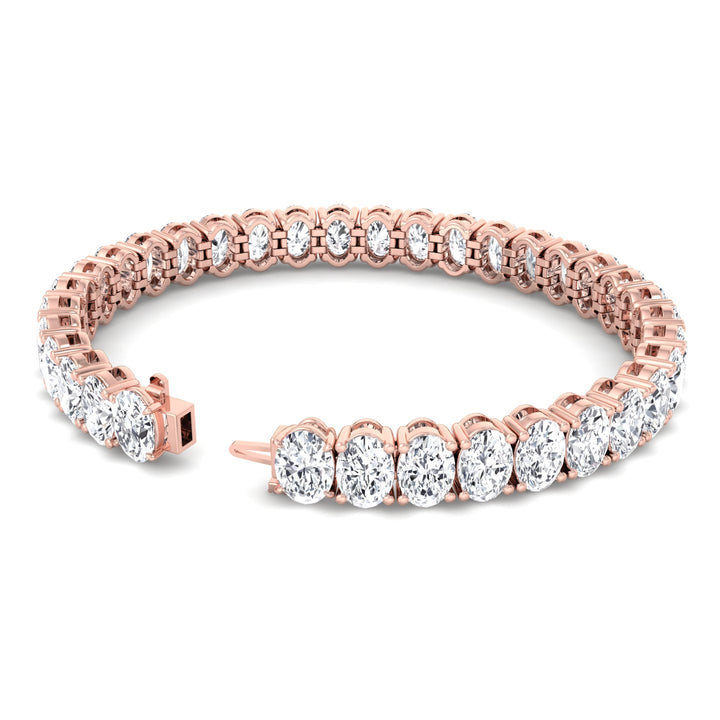 Oval Cut Lab-Grown Diamond Tennis Bracelet 14K Solid Gold
