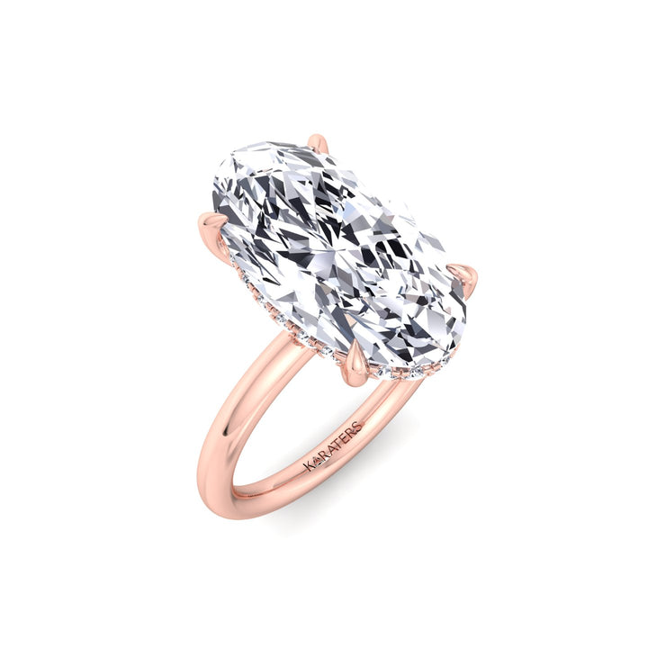 Moval Lab Grown Diamond Engagement Ring with Hidden Halo Rose Gold 18K