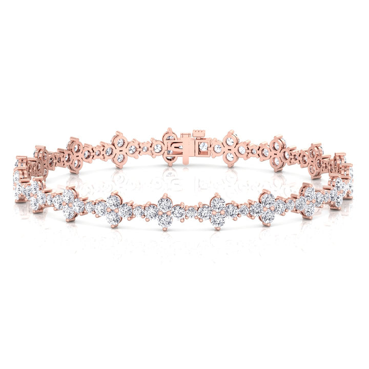 Round Floral Lab Grown Diamond Tennis Bracelet RG 2