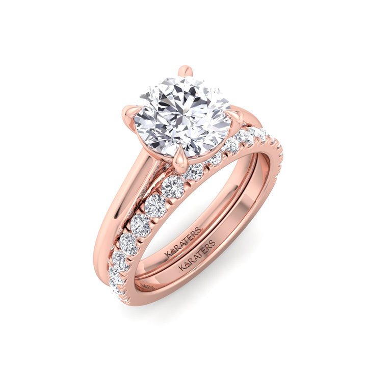 3.3CT Total Weight Lab Grown Diamond Wedding Set Rose Gold 18K