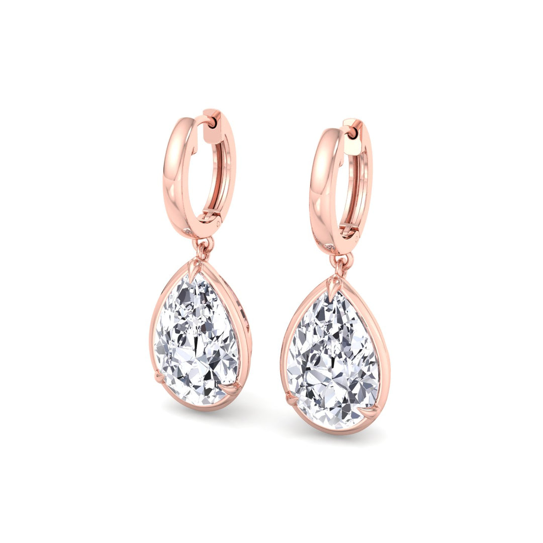Pear Shape Lab Grown Diamond Drop Earrings RG 3