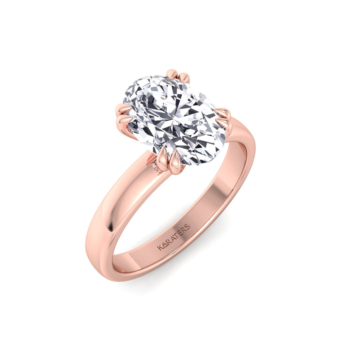 RG Oval Shape Double Claw Prong Lab Grown Diamond Ring 1