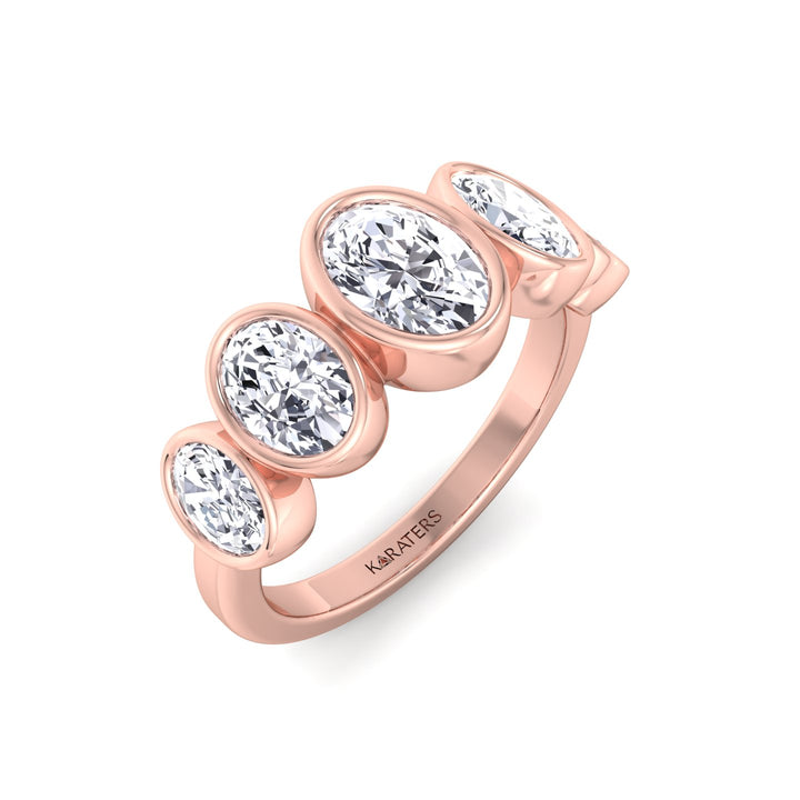 RG Oval Shape East To West Lab Grown Diamond Eternity Band 