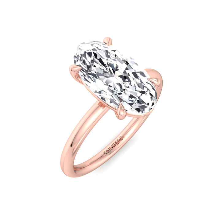 Moval Solitaire Lab-Grown Diamond Engagement Ring Rose Gold 14K