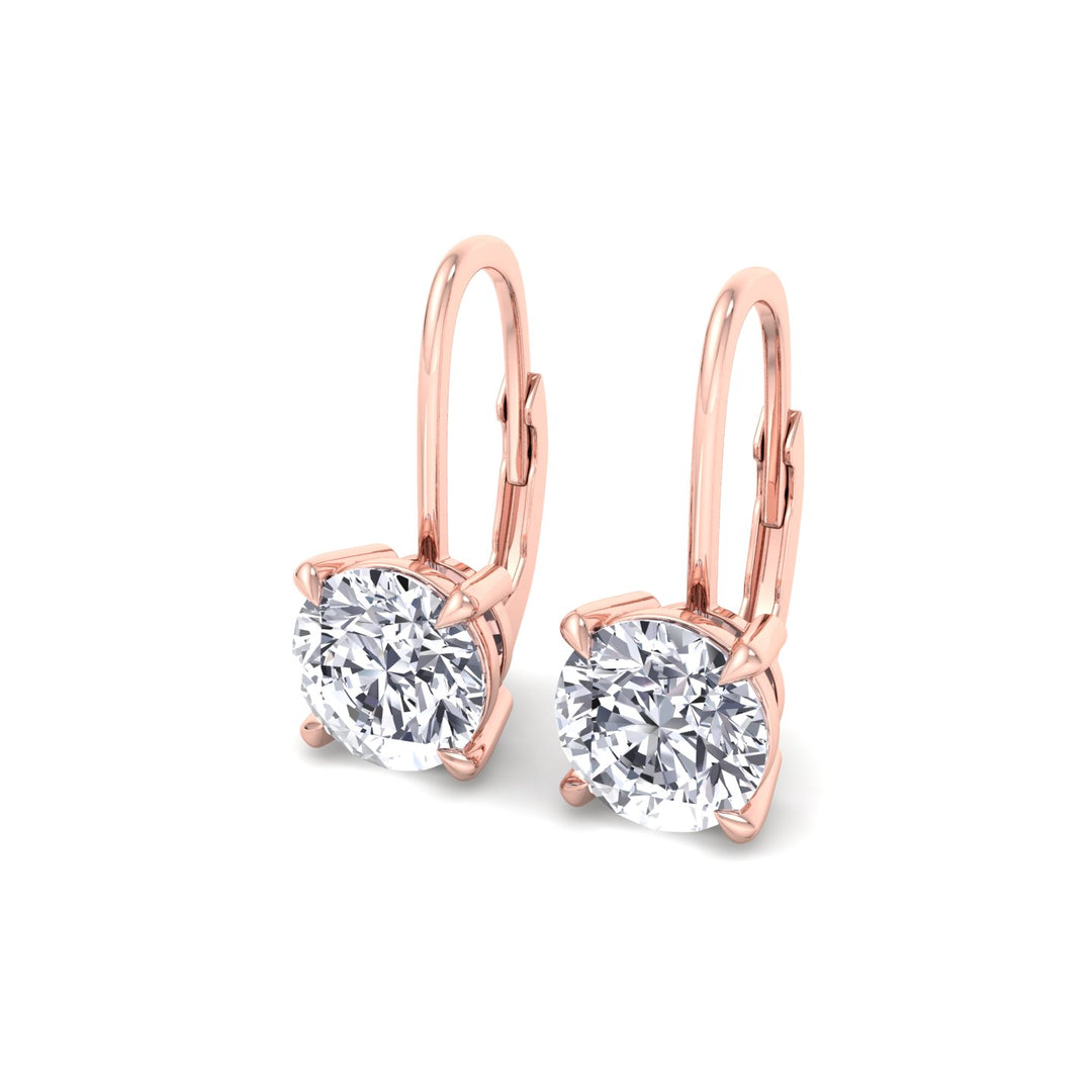 Round Shape Lab Grown Diamond Drop Earrings RG 2
