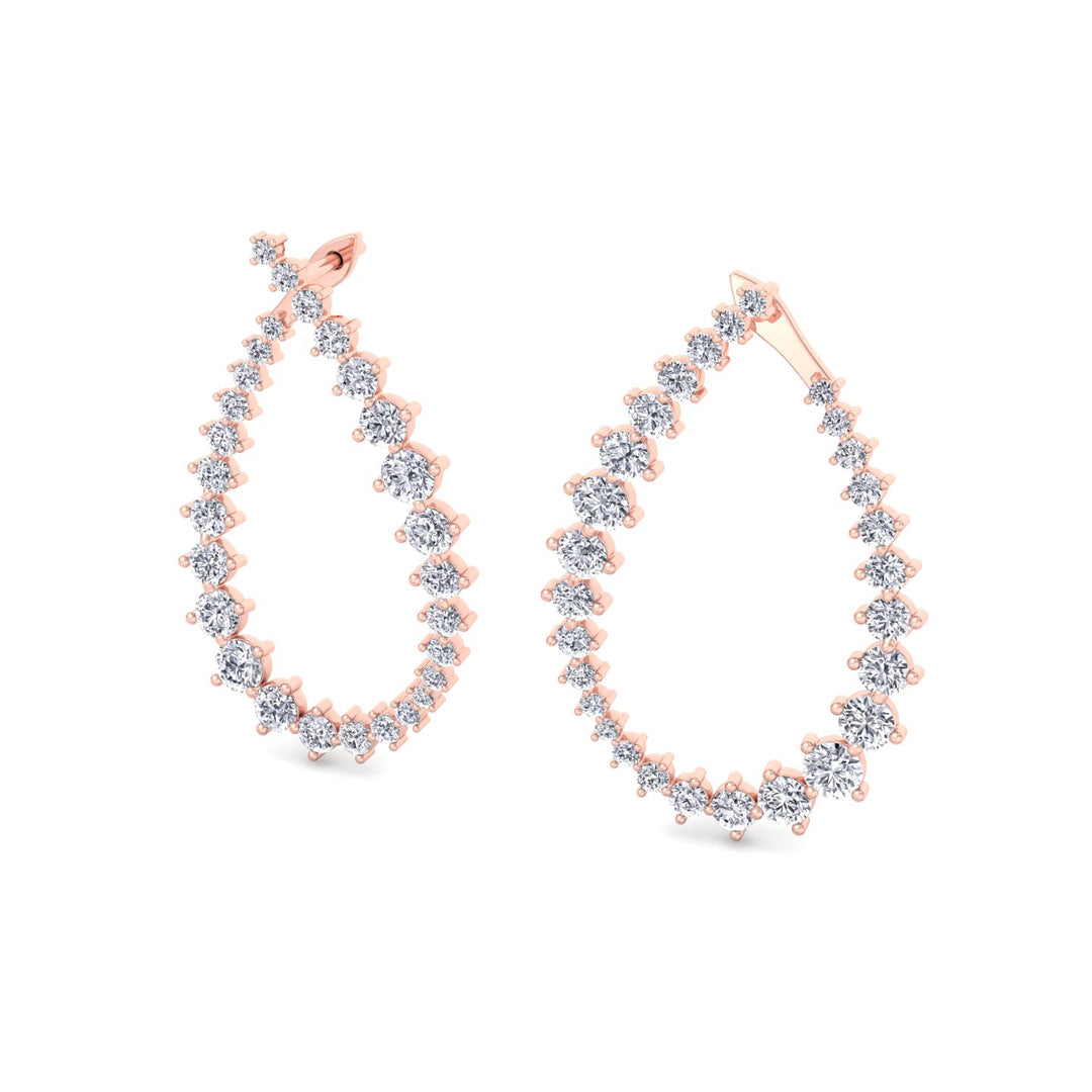 Round Teardrop Shape Lab-Grown Diamond Earrings RG 