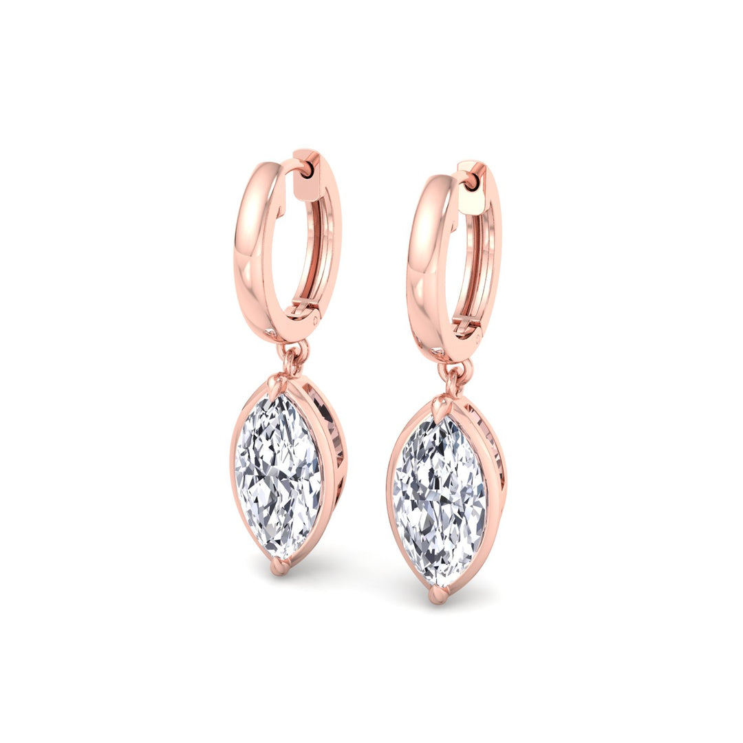 Marquise Shape Lab Grown Diamond Dangle Earrings RG 4