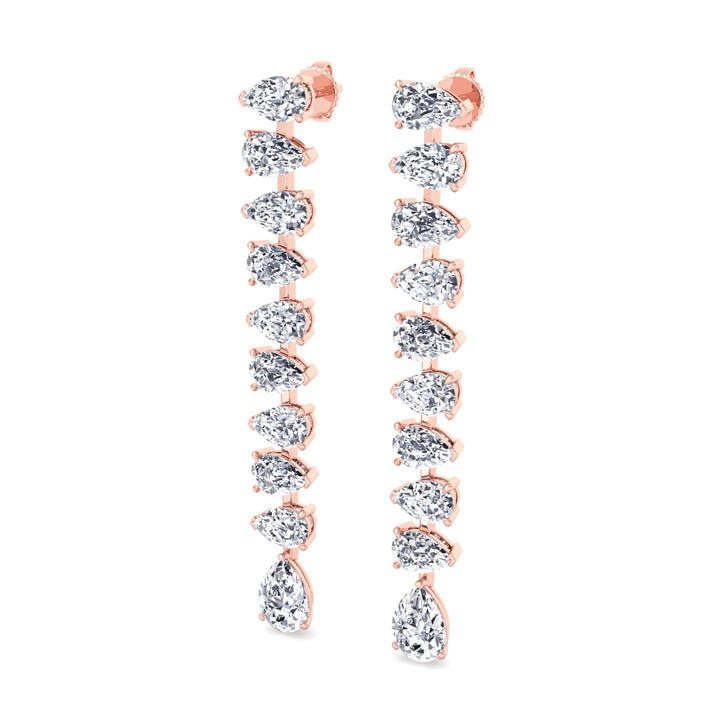 Pear Shape Tennis Drop Earrings Lab Grown Diamond lifestyle RG 2