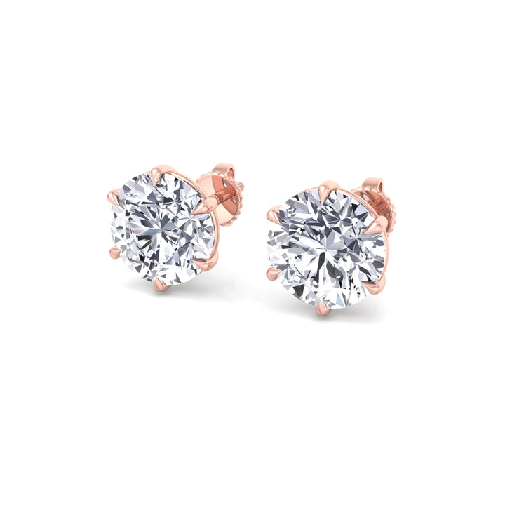 6-Prong Round Cut Lab Grown Diamond Studs
